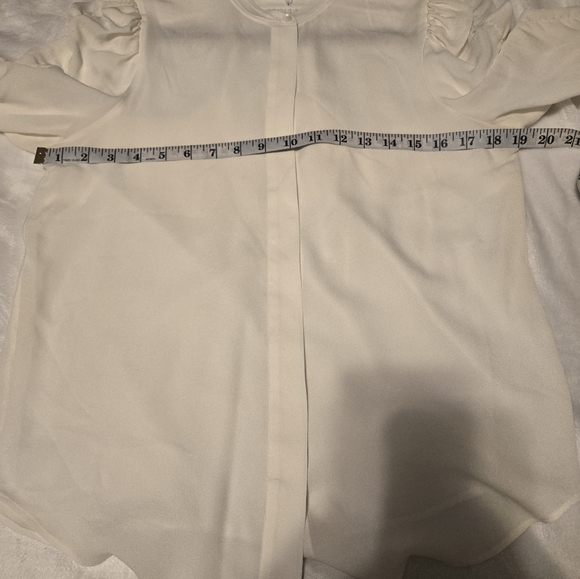 Frame Silk Shirt with Gathered Sleeves Women's Color White Size M - Picture 6 of 8